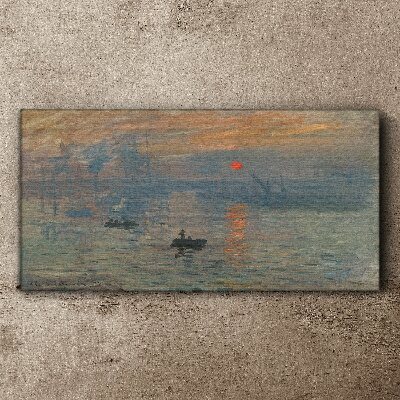 Bild auf leinwand Sonnenuntergang über dem Hafen