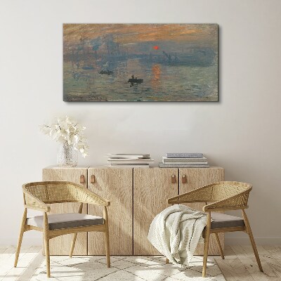 Bild auf leinwand Sonnenuntergang über dem Hafen