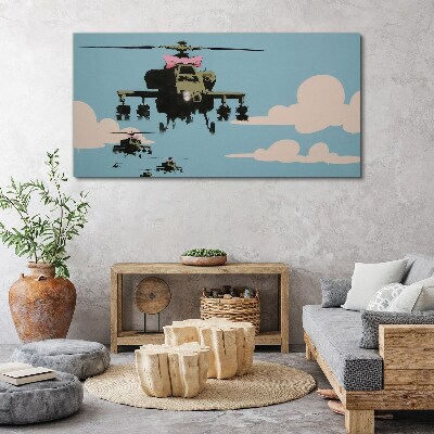 Foto auf leinwand Banksy-Helikopter