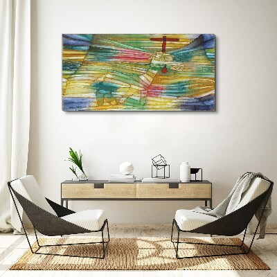 Wandbild Tier in einer farbenfrohen Landschaft