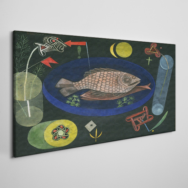 Foto auf leinwand Fisch in einer blauen Schüssel
