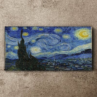 Foto leinwand Sternennacht über der Rhone