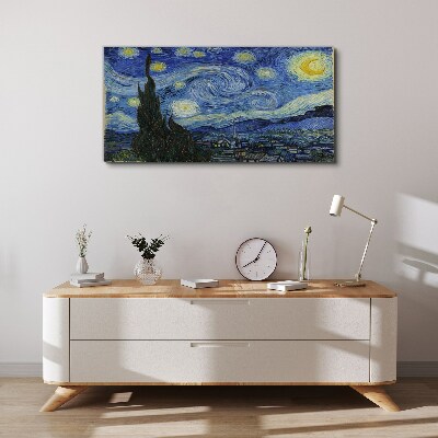 Foto leinwand Sternennacht über der Rhone