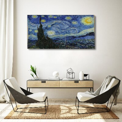 Foto leinwand Sternennacht über der Rhone