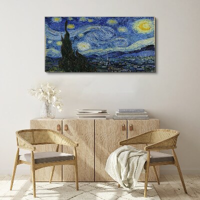 Foto leinwand Sternennacht über der Rhone