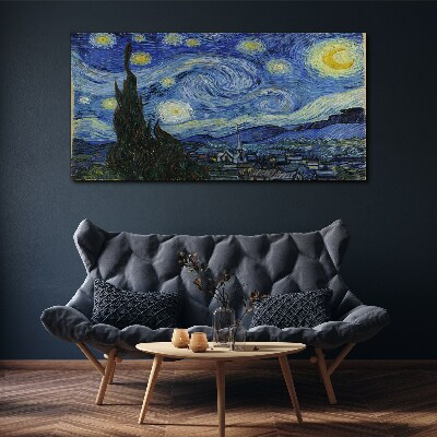 Foto leinwand Sternennacht über der Rhone