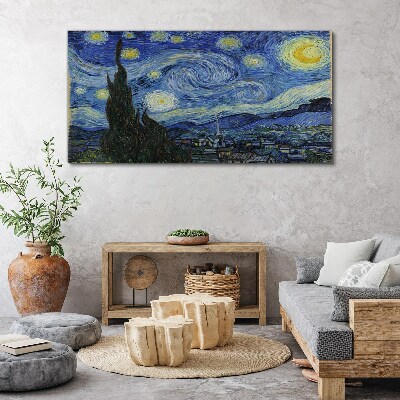 Foto leinwand Sternennacht über der Rhone