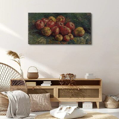 Foto auf leinwand Äpfel auf grünem Hintergrund