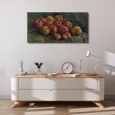 Foto auf leinwand Äpfel auf grünem Hintergrund