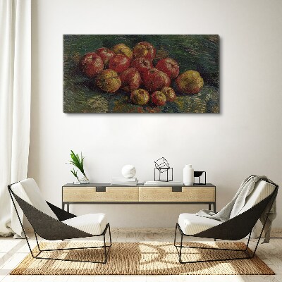 Foto auf leinwand Äpfel auf grünem Hintergrund