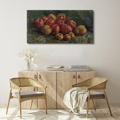 Foto auf leinwand Äpfel auf grünem Hintergrund