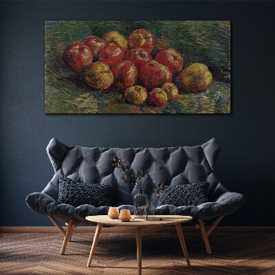 Foto auf leinwand Äpfel auf grünem Hintergrund