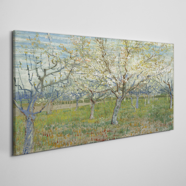Foto leinwand Blühende Bäume in der Frühlingssonne