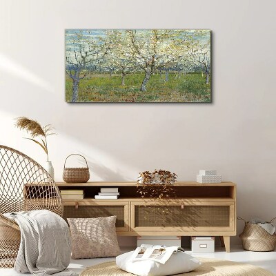 Foto leinwand Blühende Bäume in der Frühlingssonne