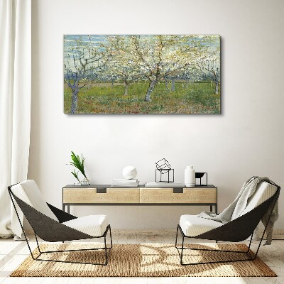 Foto leinwand Blühende Bäume in der Frühlingssonne