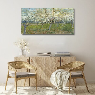 Foto leinwand Blühende Bäume in der Frühlingssonne