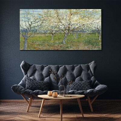 Foto leinwand Blühende Bäume in der Frühlingssonne