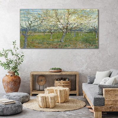 Foto leinwand Blühende Bäume in der Frühlingssonne
