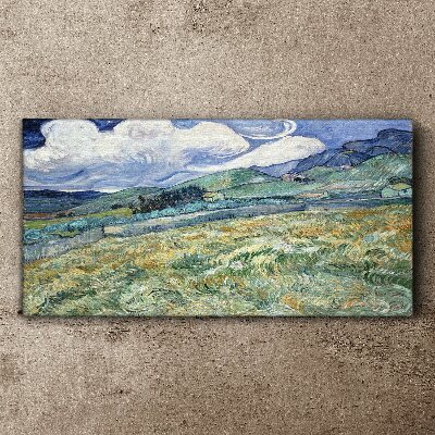 Foto auf leinwand Eine Welle aus Grün und Himmel