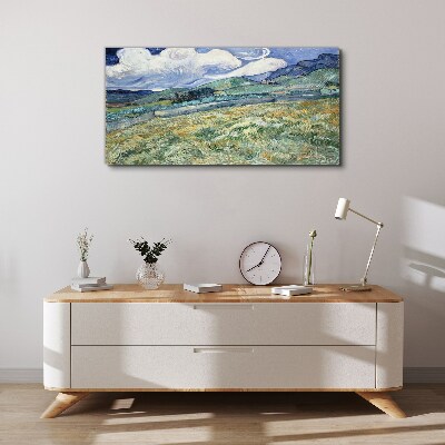 Foto auf leinwand Eine Welle aus Grün und Himmel