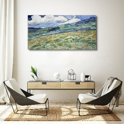 Foto auf leinwand Eine Welle aus Grün und Himmel