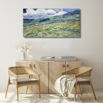 Foto auf leinwand Eine Welle aus Grün und Himmel