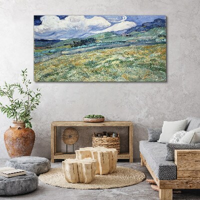 Foto auf leinwand Eine Welle aus Grün und Himmel