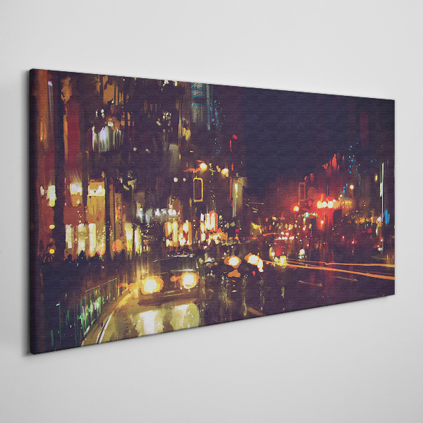 Foto leinwand Nachtstraße im Lichterglanz