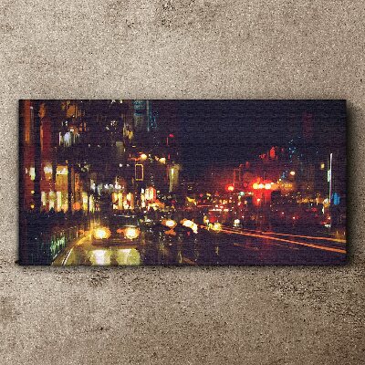 Foto leinwand Nachtstraße im Lichterglanz