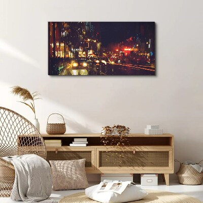 Foto leinwand Nachtstraße im Lichterglanz