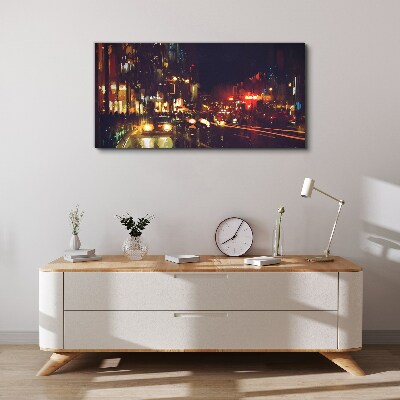 Foto leinwand Nachtstraße im Lichterglanz