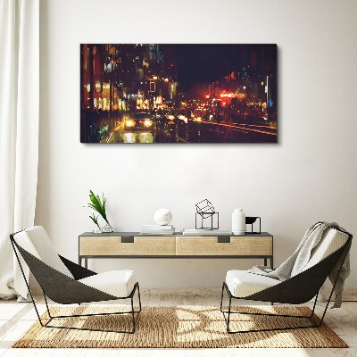 Foto leinwand Nachtstraße im Lichterglanz