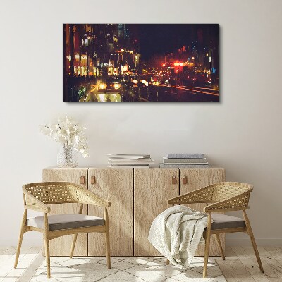 Foto leinwand Nachtstraße im Lichterglanz