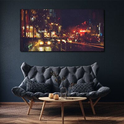 Foto leinwand Nachtstraße im Lichterglanz