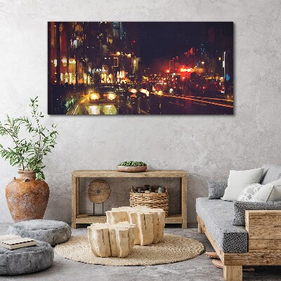 Foto leinwand Nachtstraße im Lichterglanz