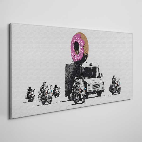 Foto leinwand Donuts Polizei Banksy