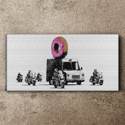 Foto leinwand Banksy-Polizei-Donuts