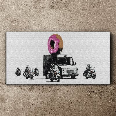 Foto leinwand Donuts Polizei Banksy