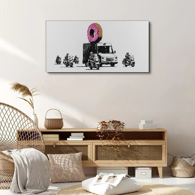 Foto leinwand Donuts Polizei Banksy