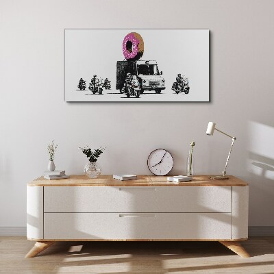 Foto leinwand Donuts Polizei Banksy