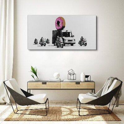 Foto leinwand Donuts Polizei Banksy