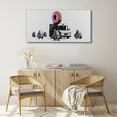 Foto leinwand Donuts Polizei Banksy