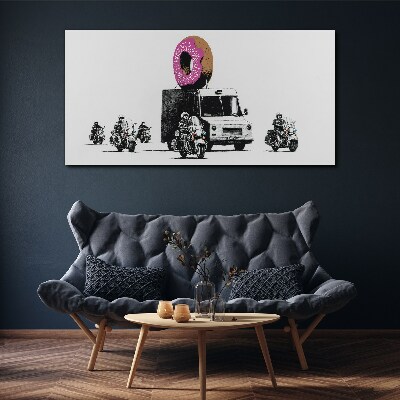 Foto leinwand Banksy-Polizei-Donuts