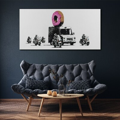 Foto leinwand Donuts Polizei Banksy