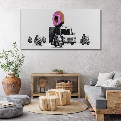 Foto leinwand Donuts Polizei Banksy