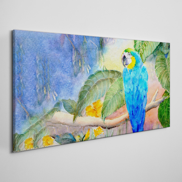 Foto auf leinwand Tropischer Papagei im Aquarell