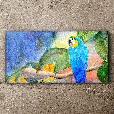 Foto auf leinwand Tropischer Papagei im Aquarell