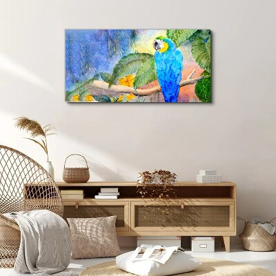 Foto auf leinwand Tropischer Papagei im Aquarell