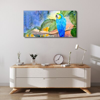 Foto auf leinwand Tropischer Papagei im Aquarell