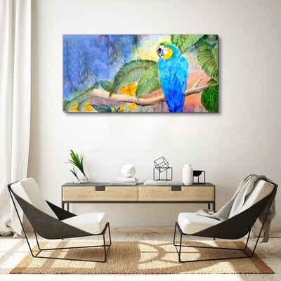 Foto auf leinwand Tropischer Papagei im Aquarell